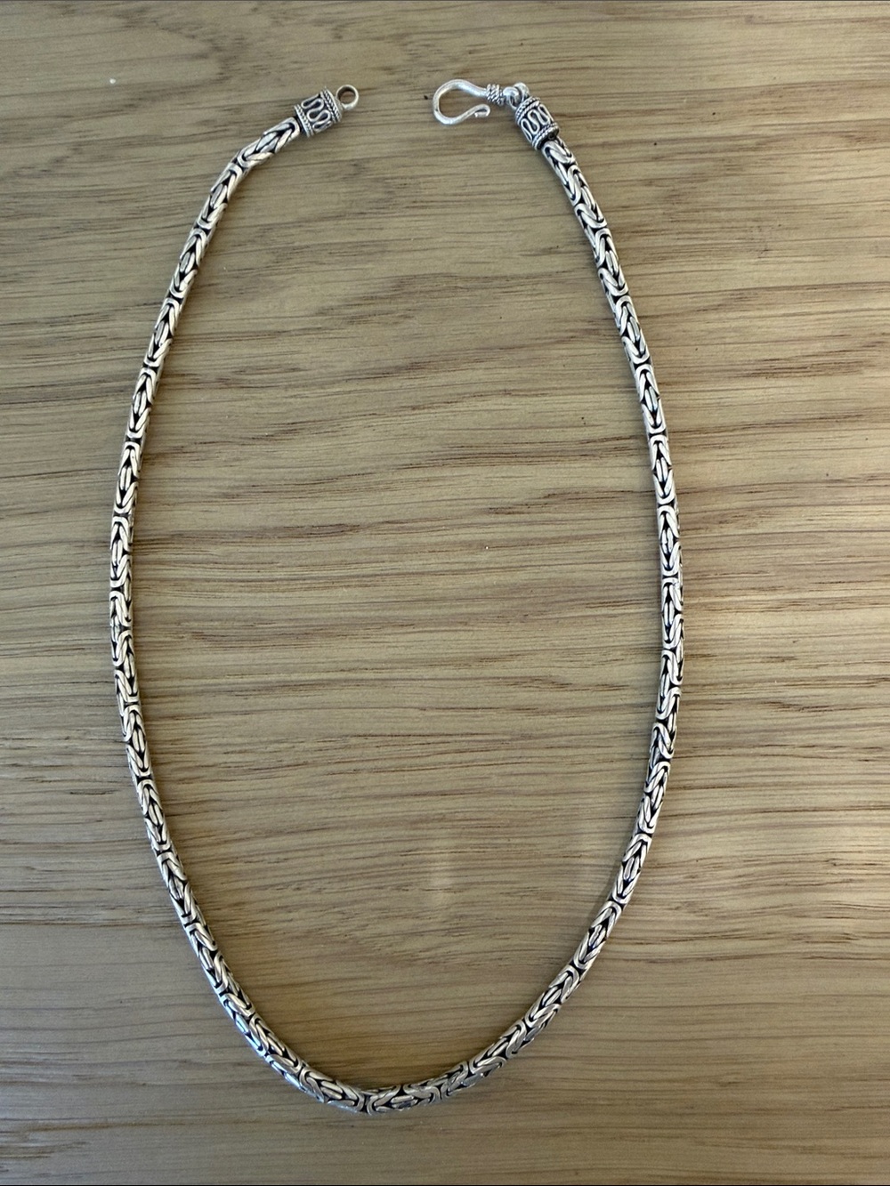 Sterling Silver Byzantine Chain Necklace - Silver